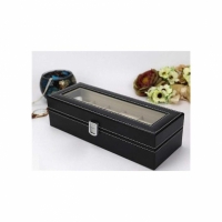 Cutie eleganta pentru organizare ceasuri, cu 6 compartimente, negru, 30 x 11 x 8 cm, bright & homely, BH168